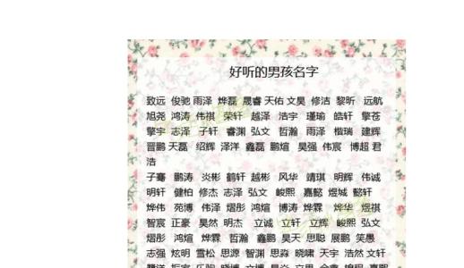 姓黎的男孩取什么名字好听 男孩取名字大全好听的